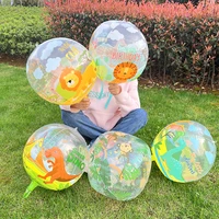 3pcs 22inch 4d cartoon animal balloons jungle safari birthday party decorations baby shower kids gift toy inflatable air globos