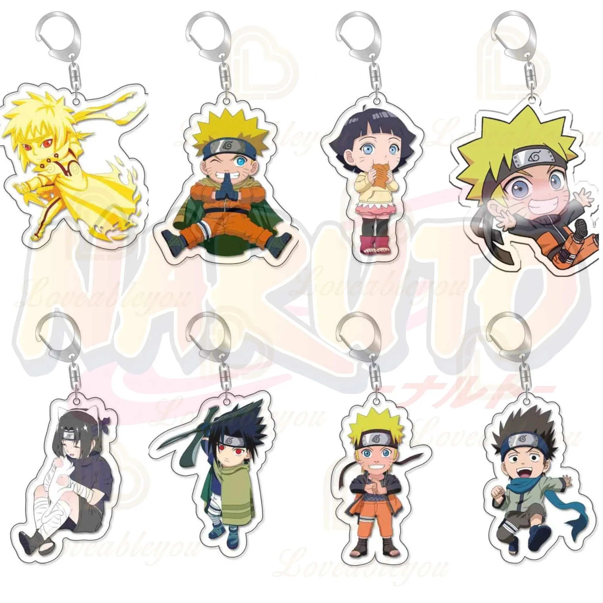 

Anime Naruto Keychain Acrylic Uzumaki Kakashi Pendant Uchiha Sasuke Itachi Figures Keyring Action Accessories Kids Toys Gifts