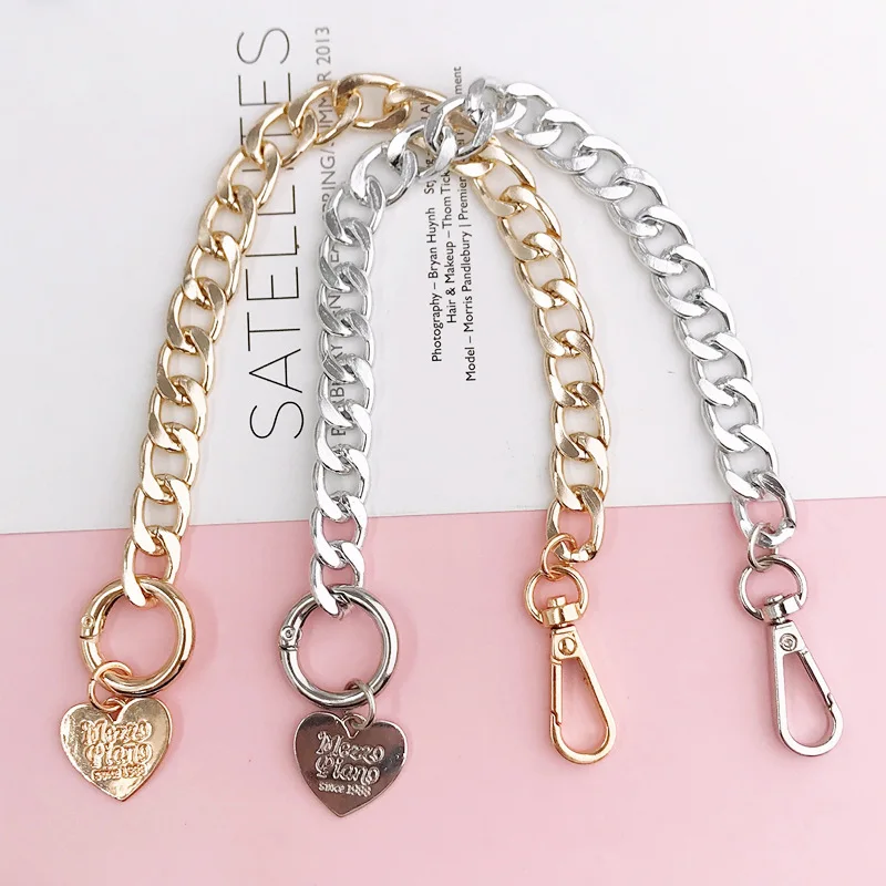 

Metal Love Bag Chain Purse Belt Strap Handle Mobile Phone Lanyard Chain Short Phone Case Hand-held Accessory Bag Chain Exquisite