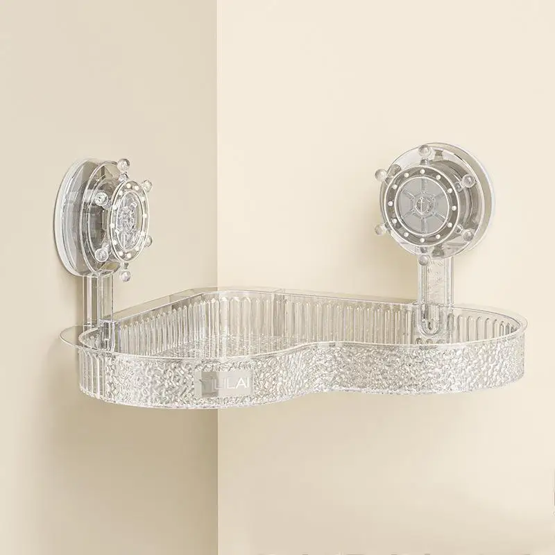 Полки на присоске для ванной комнаты угловая полка без сверления стойка хранения