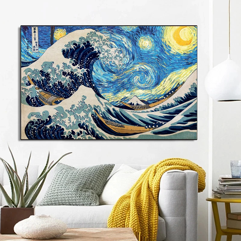 Постеры The Great Wave Pokemon One Piece японское комиксное аниме картины на холсте и принты