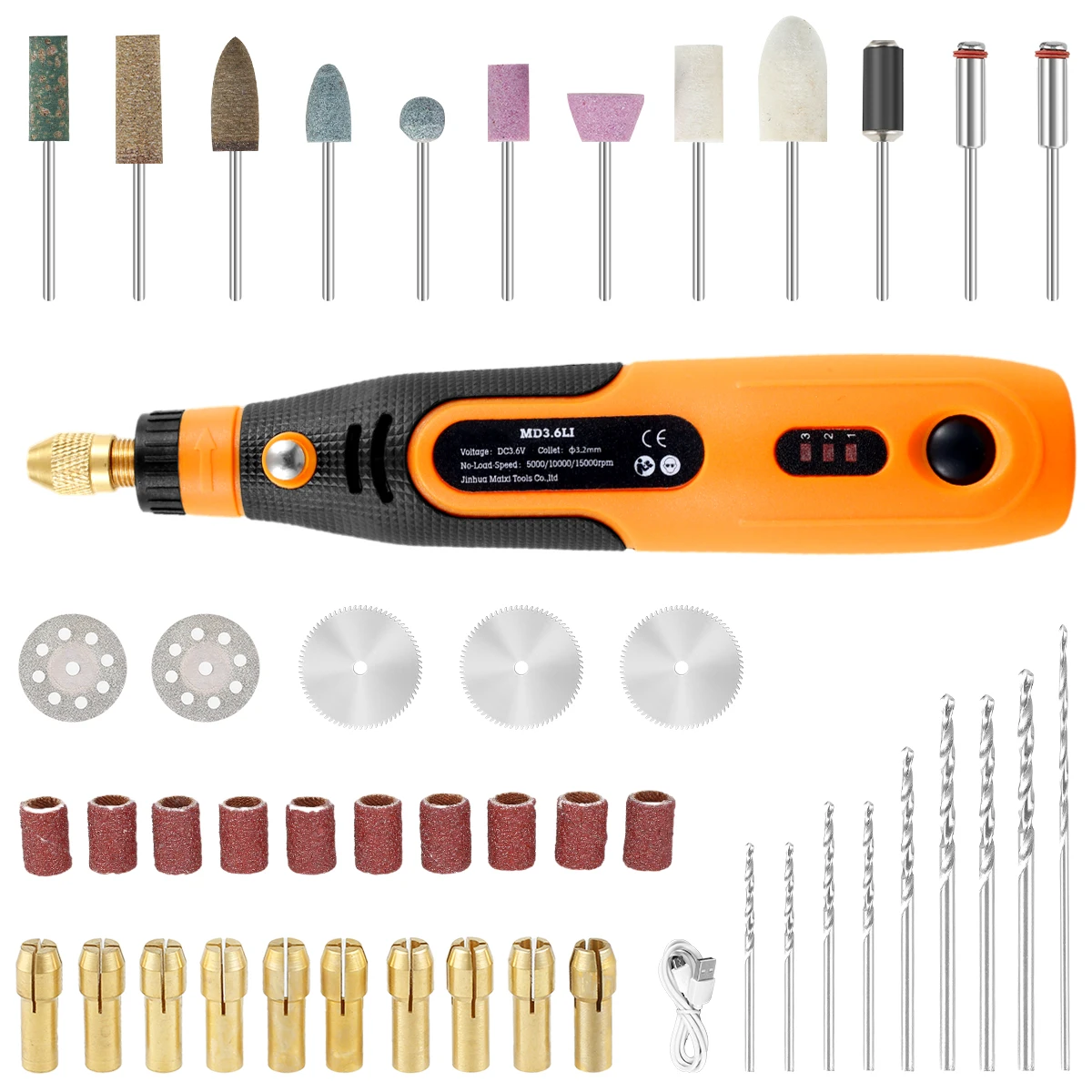 46pcs USB Cordless Drill Rotary Tool Woodworking Engraving Pen For Jewelry Metal Glass Mini Electric Drill for Sanding Polishing