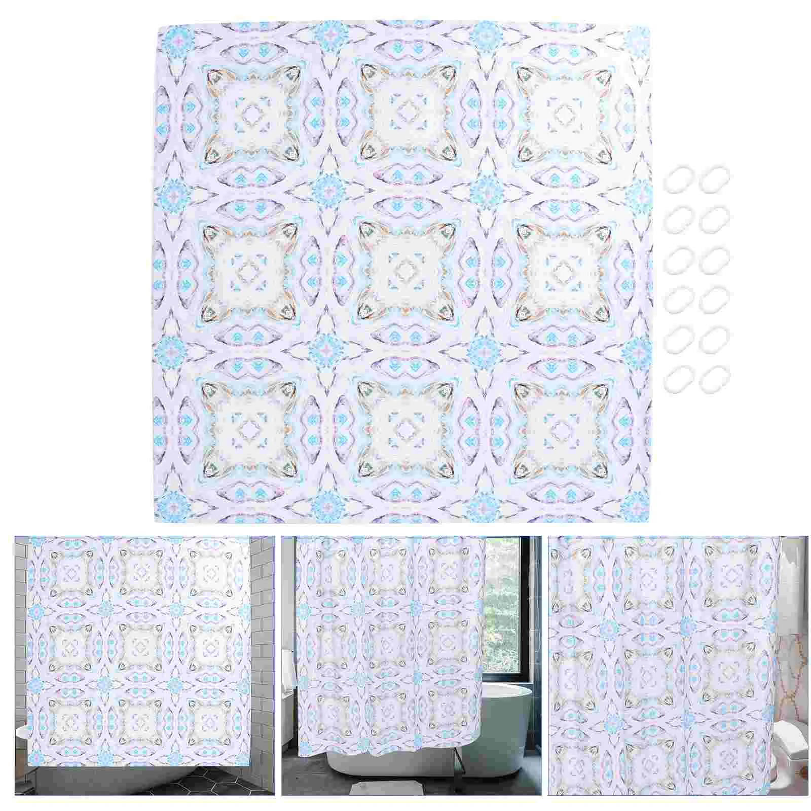 

Shower Curtain Curtains Bathroombathpolyester Extra Waterproof Window Bohemian Water Hanging Resistant Hookdecoration Decor