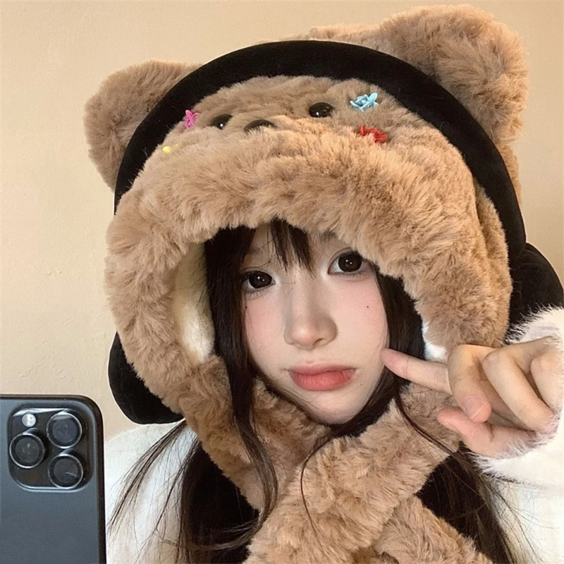 Популярная шапка-наушники для взрослых милая шапка с ушками собак теплая