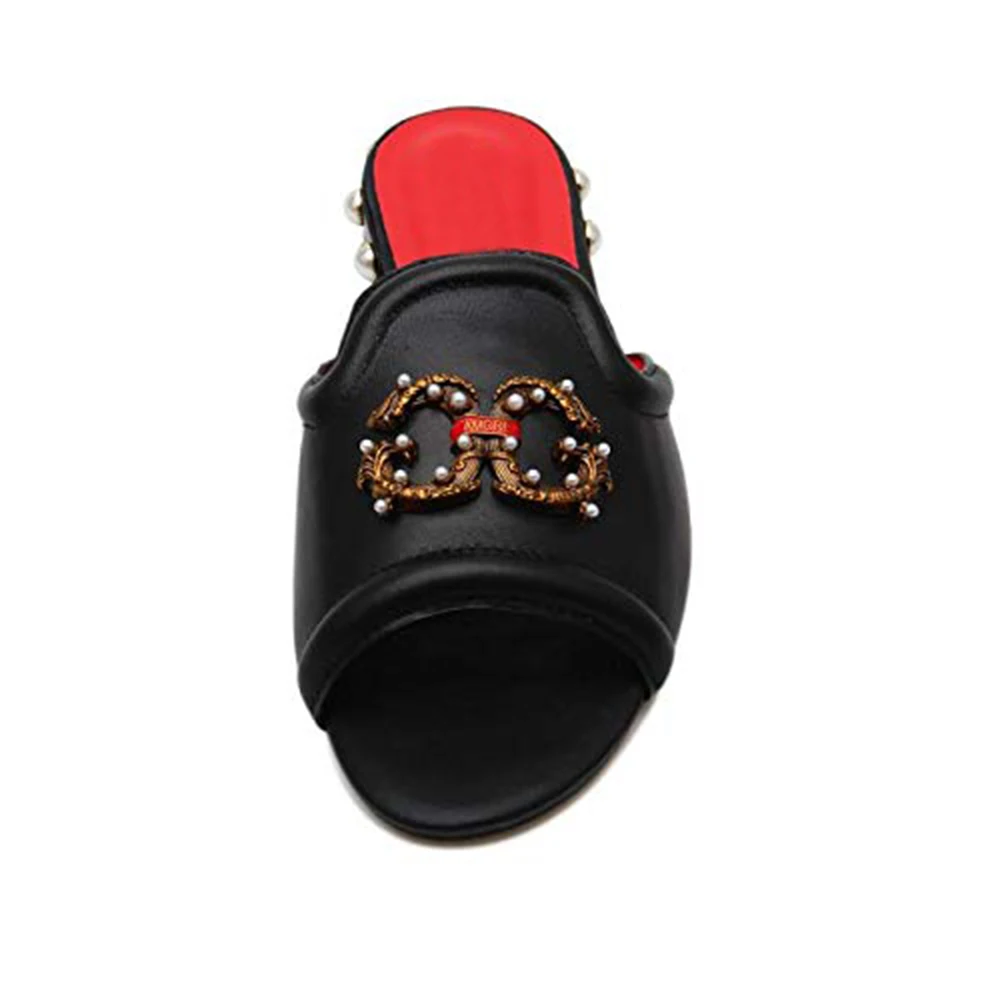 Designer Luxury Black Flat Sandals Shoes for Women 2022 Slippers,Brand Sandals Woman Summer Fashion Slip on Slippers Plus Size