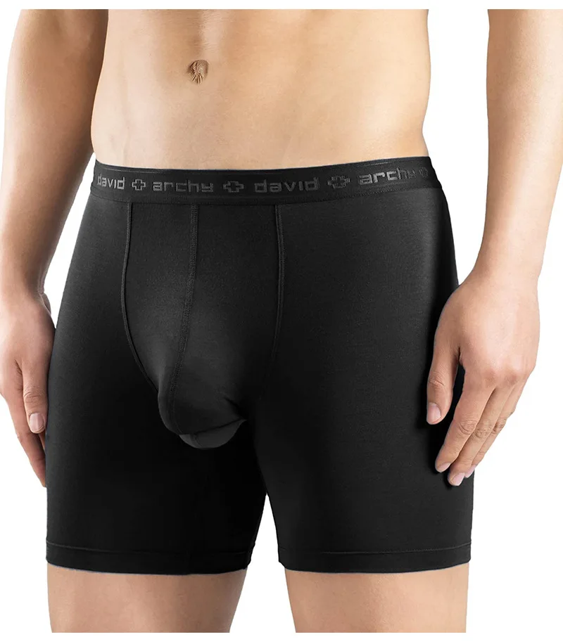DAVID ARCHY Men's Underwear 3 Pack Basic Modal Rayon Soft Breathable Dual Pouch Boxer Briefs Sweatpants Fitness Quick Dry