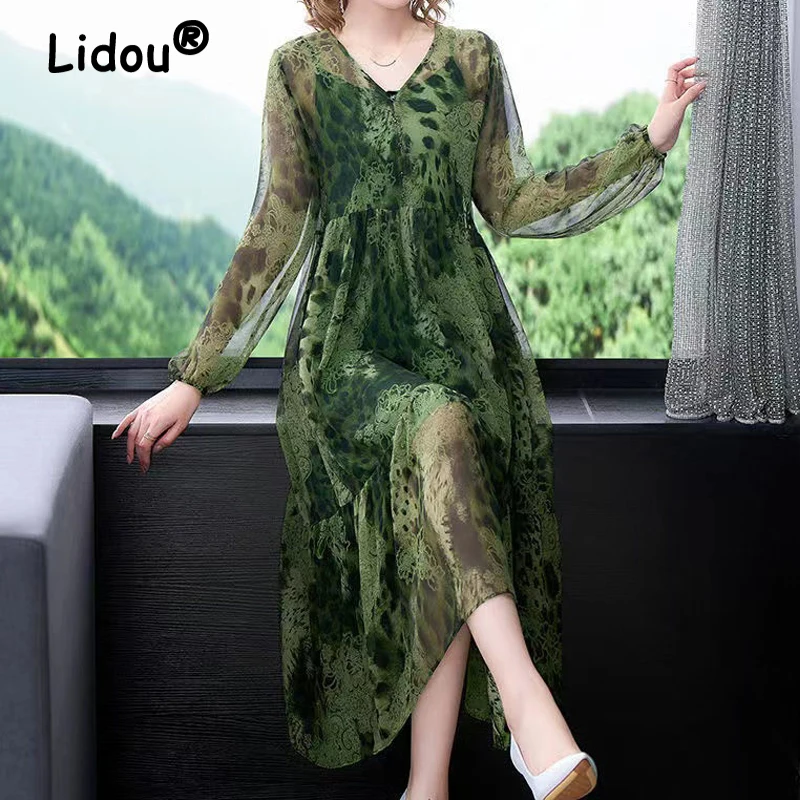 Женский шифоновый комплект из двух предметов элегантное винтажное леопардовое