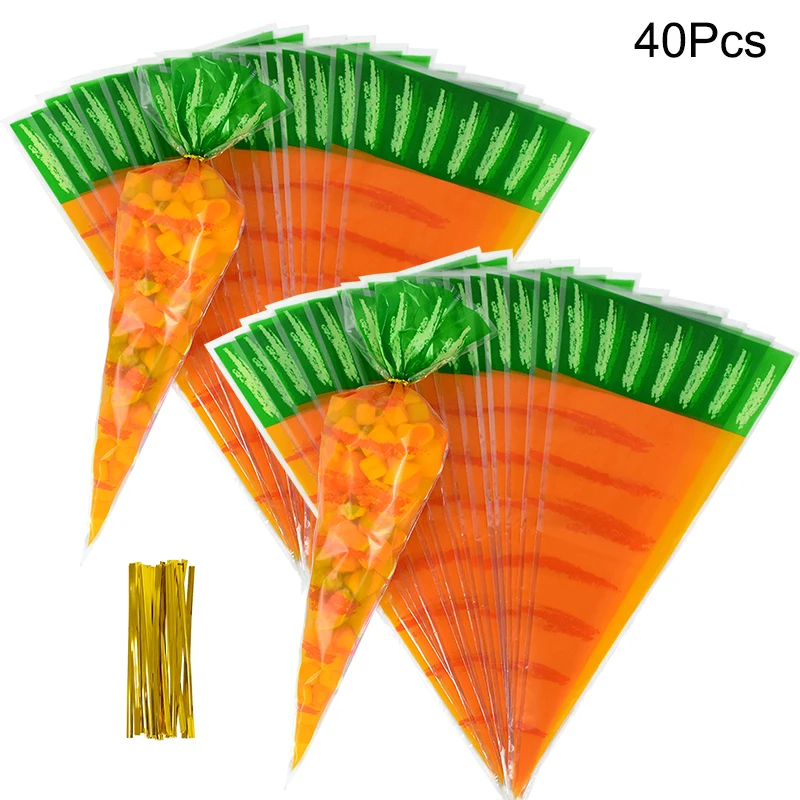 

Прозрачные пакеты для конфет XUNYIONE с кроликом и морковью