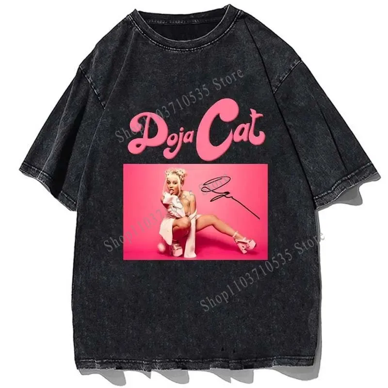 oruj raper Doja Cat Print T-shirt High Street Fashion Mężczyźni Kobiety Hip Hop Tshirt Bawełna Oversize Vintage Letnie koszulki z krótkim