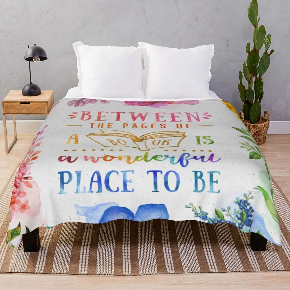 Between The Pages Blanket Flannel Spring/Autumn Soft Unisex Throw Blankets for Bed Home Couch Camp Cinema