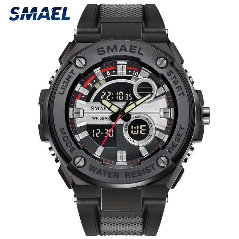 

Relogio Masculino SMAEL Mens Watches Top Brand Luxury Men Quartz Hour Analog LED Watch Military Sport Wristwatch Clock