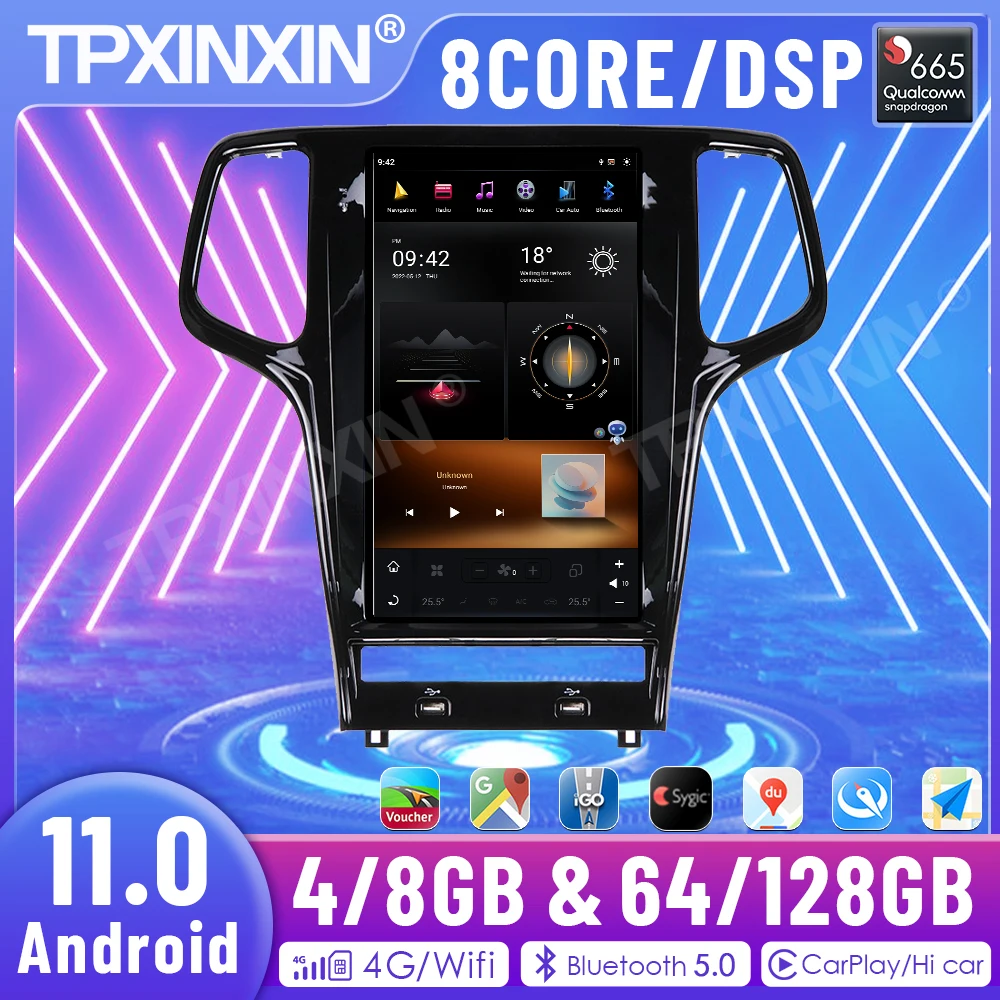 Автомагнитола 2 Din для Jeep Cherokee 2008-2020 дюйма Android 11 0 8 ГБ + 128 | Автомобили и мотоциклы