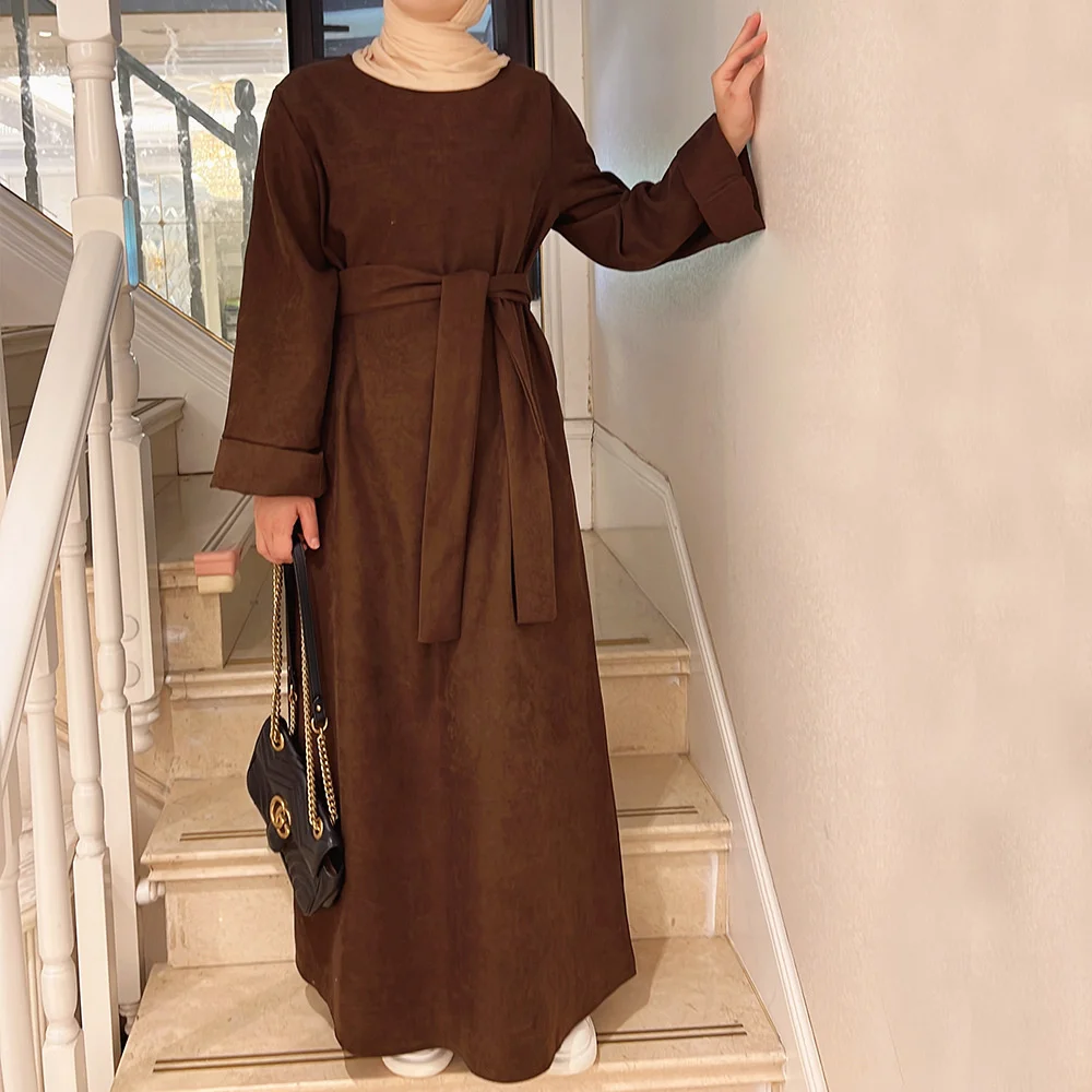 

Muslim Abaya Women's Loose Gown Dubai 2022 Solid Dress Arab Dress Women's Dress Kaftan Daily Commuter Robe