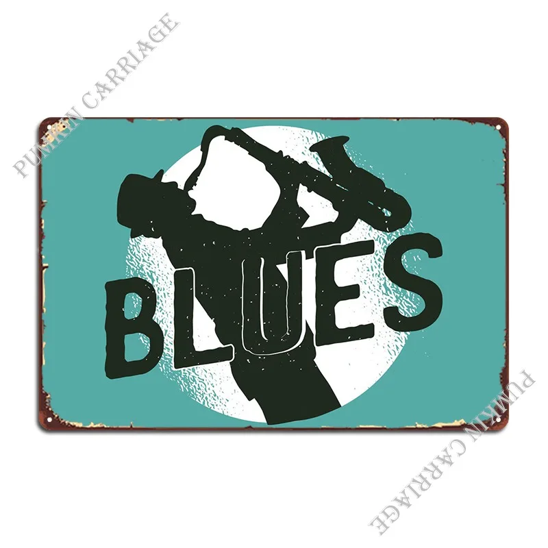 Блюз-музыканский саксофон металлический знак ретро-стиль