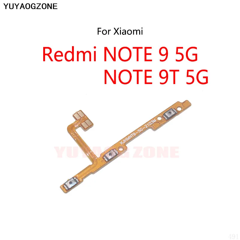 

10 шт./лот для Xiaomi Redmi NOTE 9 5G / Redmi NOTE 9T Кнопка питания переключатель громкости кнопка отключения звука вкл./выкл. Гибкий кабель