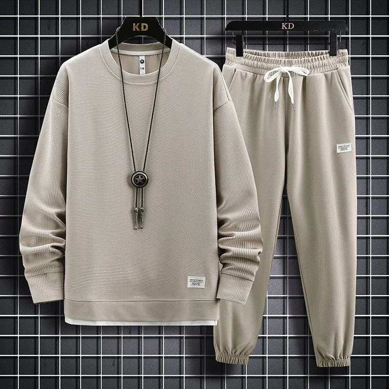

Men's hooded Sweatshirt and long sleeved trousers suit, fashionable loose Sportswear, 2 pieces