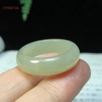 cynsfja new real rare certified natural chinese hetian jade nephrite unisex lucky jade rings pendant high quality elegant gifts