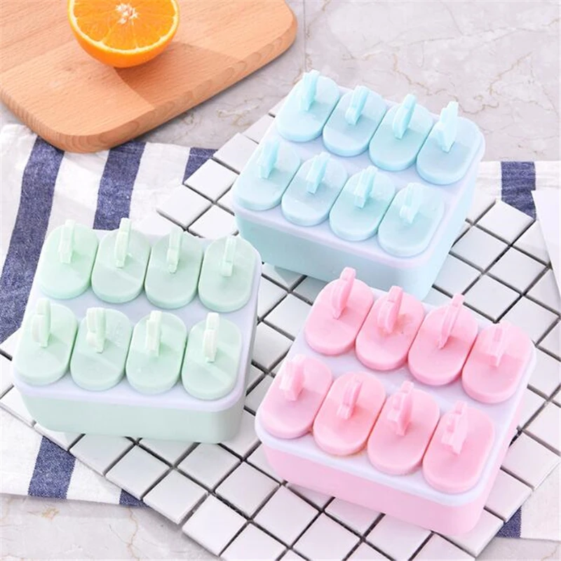 

Creative ICE Cream Mold No-toxic Plastic DIY Frozen Popsicles Set Ice Cream Maker Cool Round Square Shape Ice Mould