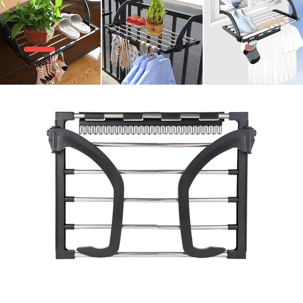 

Rack Drying Clothes Balcony Shoe Laundry Foldingtowel Racks Steel Stainless Airer Radiator Outdoor Clothing Storage Over