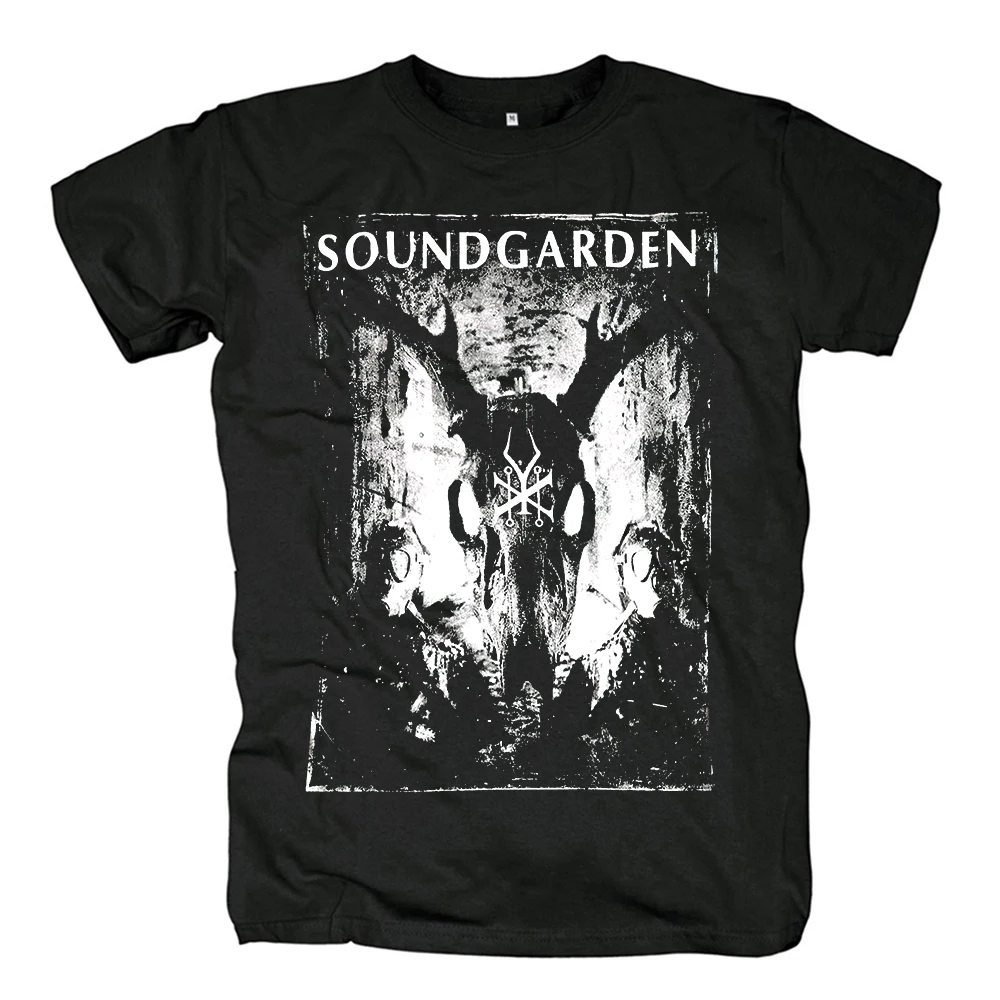 

24 Designs 3D Goat Skull Soundgarden Rock Band Shirt Punk Fitness Hardrock Heavy Metal 100%Cotton Camiseta Skateboard Demon Tee