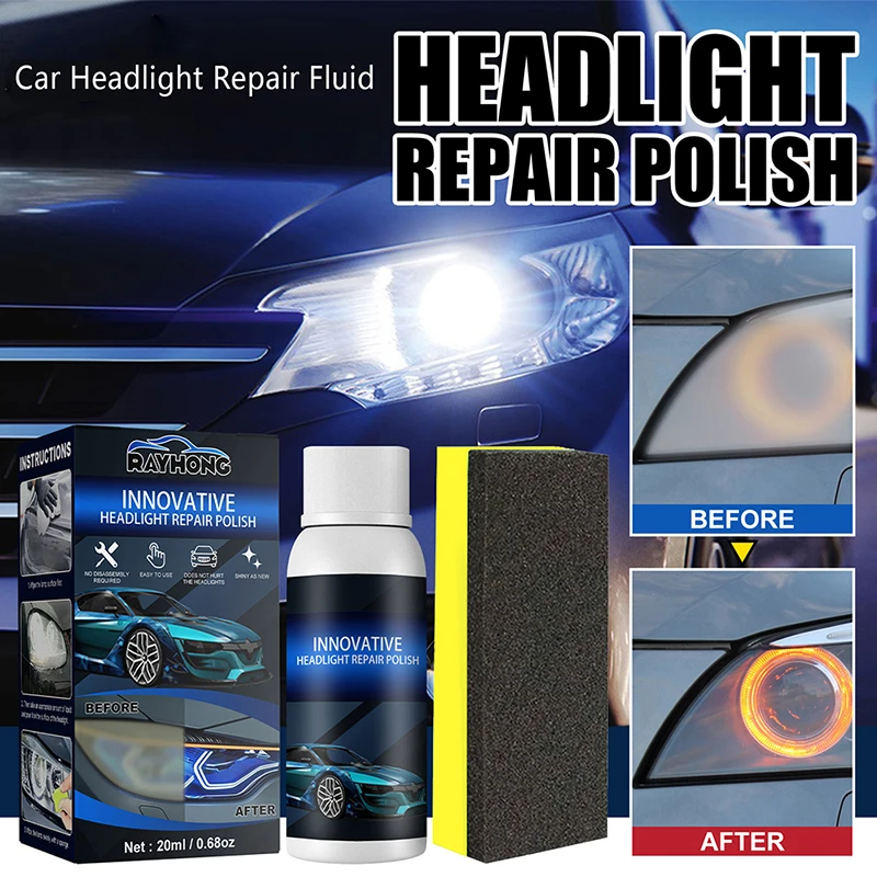

20ml Car Headlight Repair Fluid Scratch Remove Refurbishment Coating Oxidation Repair Polishing Car Light Repair Agent
