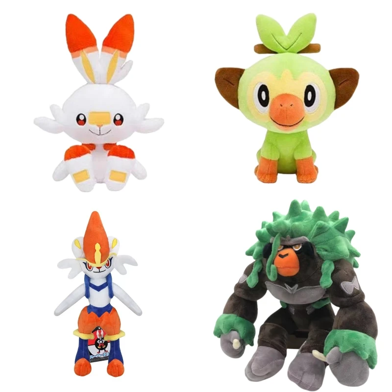 Плюшевые игрушки Pokemon Pikachu Rillaboom Kawaii, японское аниме, скорбанни, плюшевая кукла, мягкая набивная мультяшная Подушка для детей, подарок на Рождество и день рождения