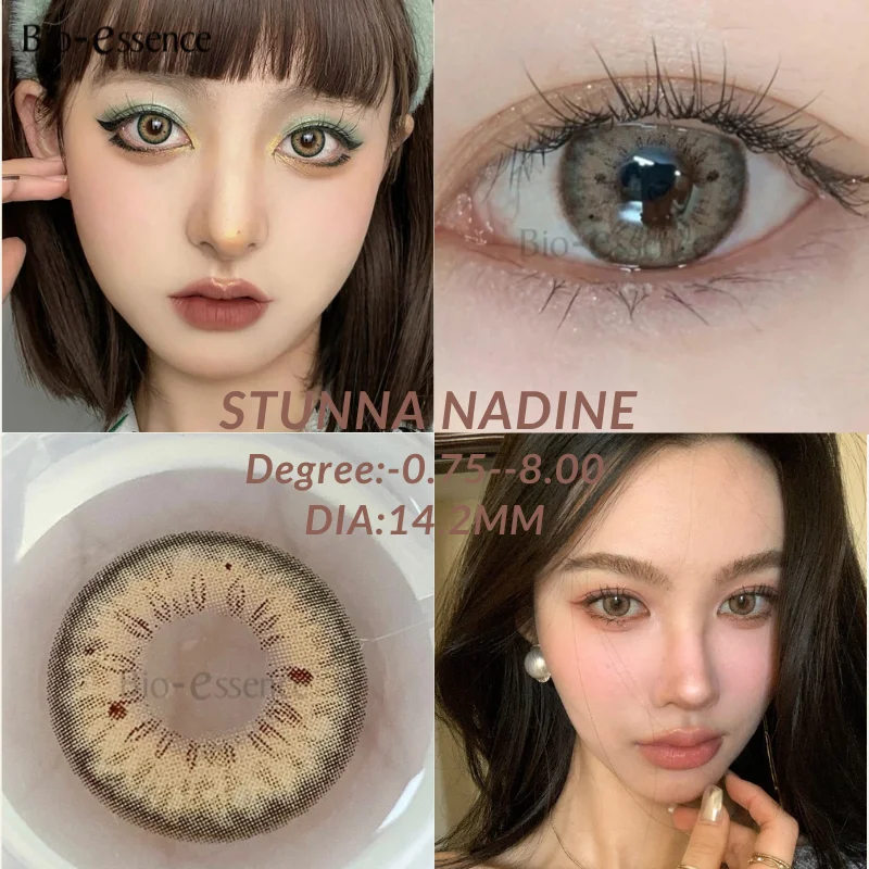 

Bio-essence 1Pair Colored Contacts Lens with Myopia Yearly Disposable Lenses Korean Big Eyes Contact Pupils for Free Shipping