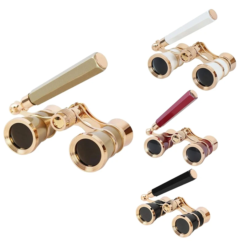 

Retro Optical All-Metal Binoculars/3X25 with Handle for Drama Watching Mirror/Ladies Watching Show Binoculars