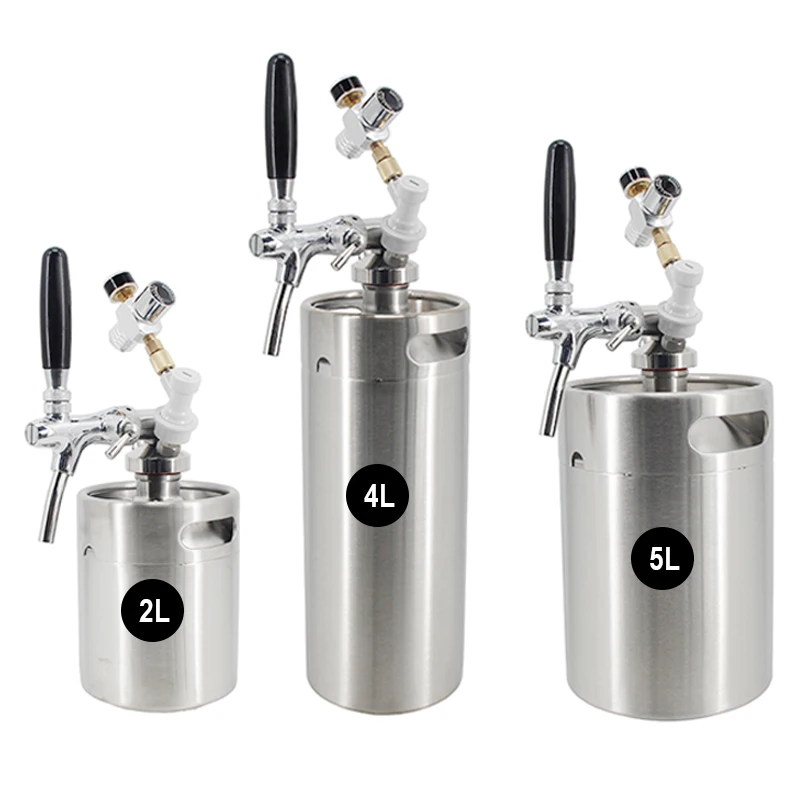 

Brand New 2/4/5L Mini Keg Tap System Flow Control Faucet Single Wall Beer Portable Taproom Beer Cider Carbonated Drinks