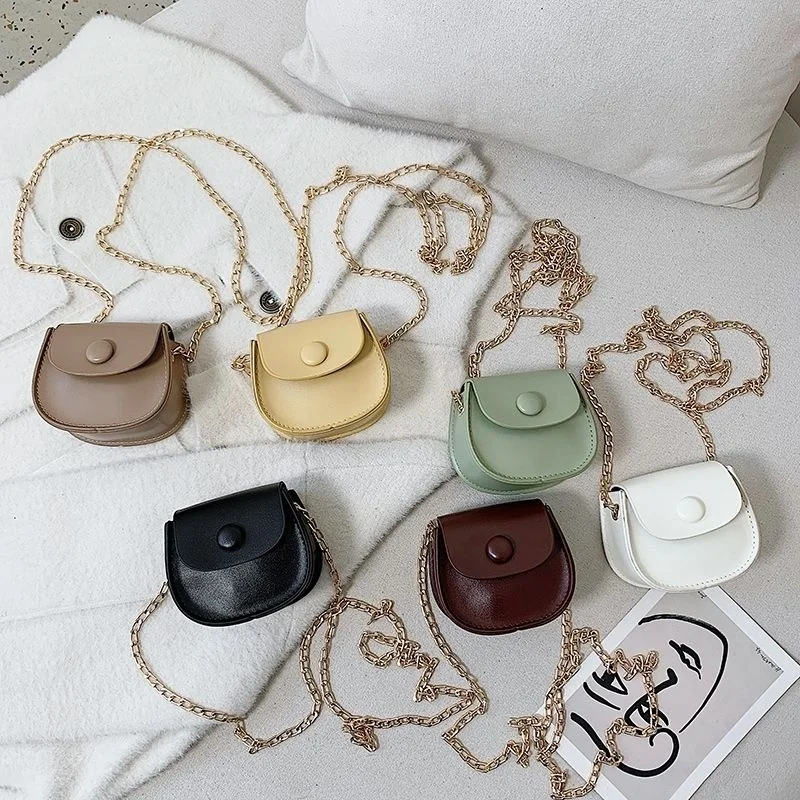 

Fashion Kids Children PU Leather Shoulder Bag Lovely Baby Girls Mini Chain Coin Purse Cute Princess Bags Small Wallet