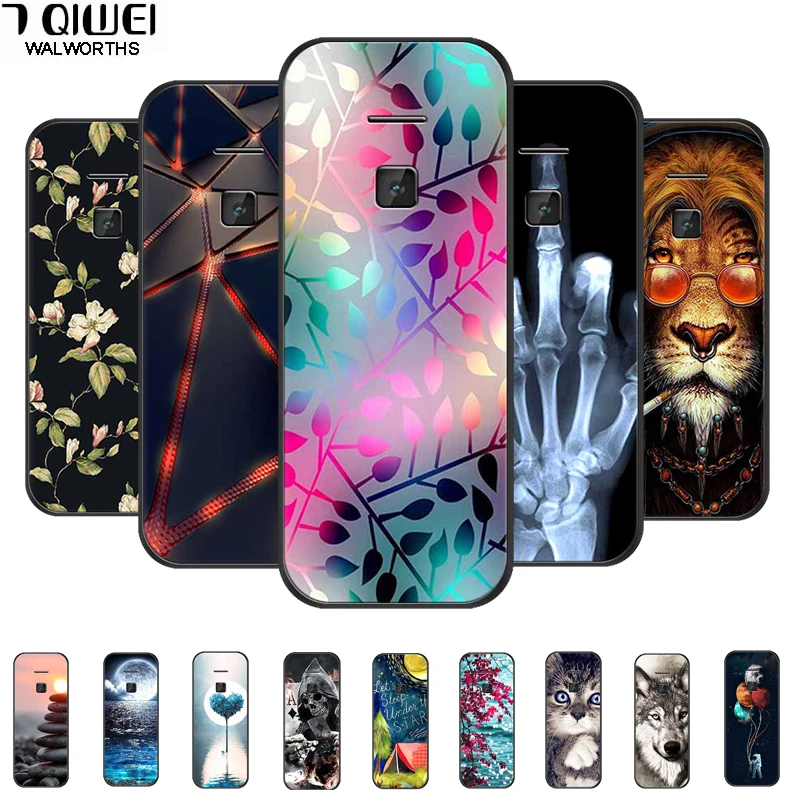 Чехол для Nokia 225 4G 2020 черный силиконовый мягкий чехол с рисунками животных из ТПУ