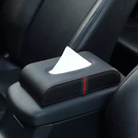 luxury microfiber leather car tissue box dashboard armrest box interior storage towel sets tray paper decoration seat type box