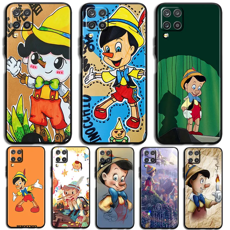 

Pinocchio cartoon Phone Case For Samsung Galaxy A10 A20 A30 A2 Core A40 A50 S A60 A70S A70 A80 A90 Black luxury Back Funda Cover