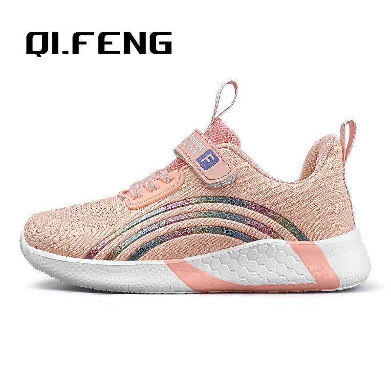 

2022 Girl Casual Shoes Kids Autumn Running Mesh Sport Shoes Cute Children Fashion Flat Footwear White Tennis Sneakers Summer Air