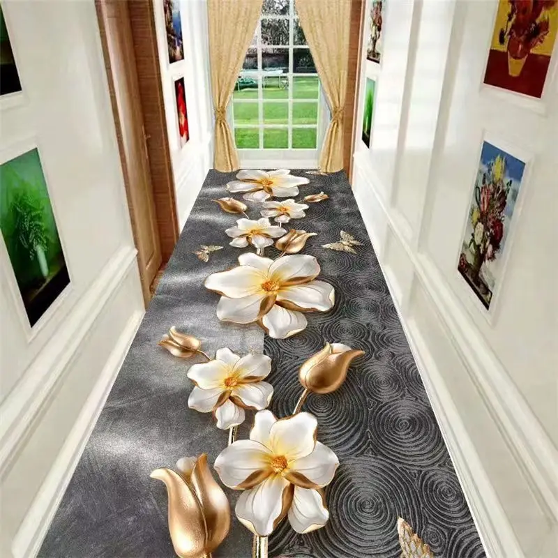

Decoration Home Balcony 3D Passageway Long Corridor Carpet Parlor Entryway Stairway Corridor Rugs Room Aisle Mat Customizable
