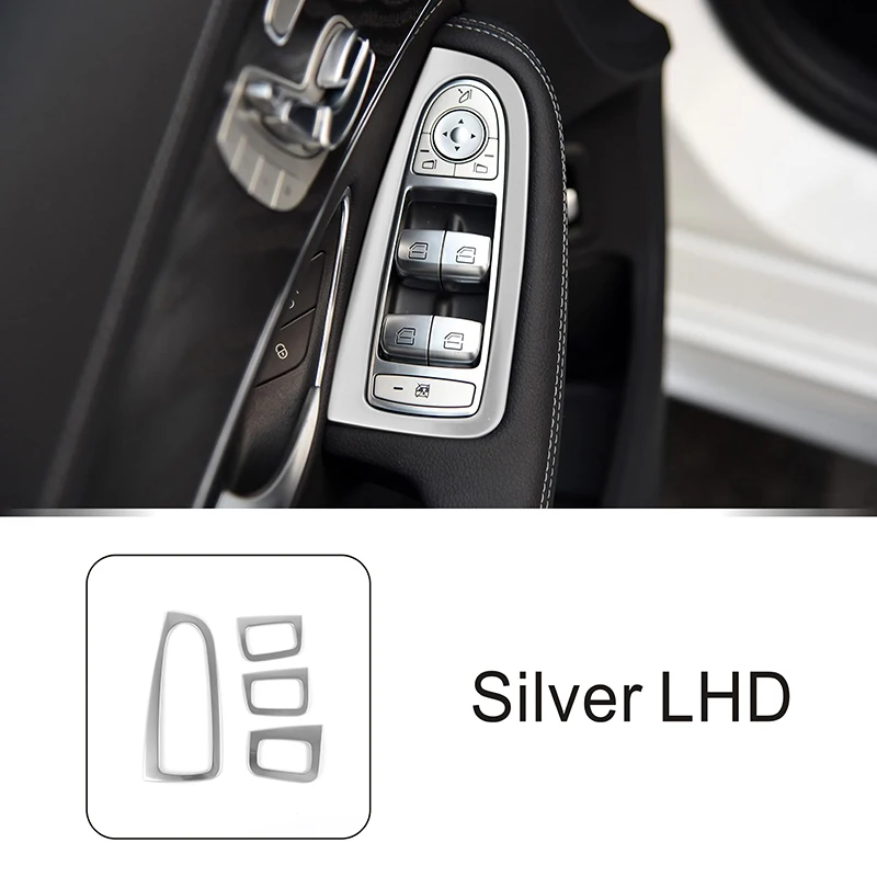 

Кнопки подъема оконного стекла из нержавеющей стали, декоративная рамка, накладка для Mercedes Benz C Class W205 GLC X253 LHD, Стайлинг автомобиля