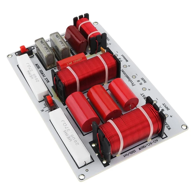 

3 Way Crossover Plastic Audio Crossover 350W 3 Way 3 Speaker Unit Hifi Home Speakers Audio Frequency Divider Crossover Filters