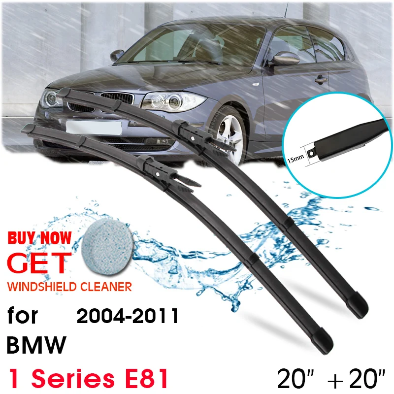 

Car Blade Front Window Windshield Rubber Silicon Refill Wiper For BMW 1 Series E81 2004-2011 LHD / RHD 20"+20" Car Accessories