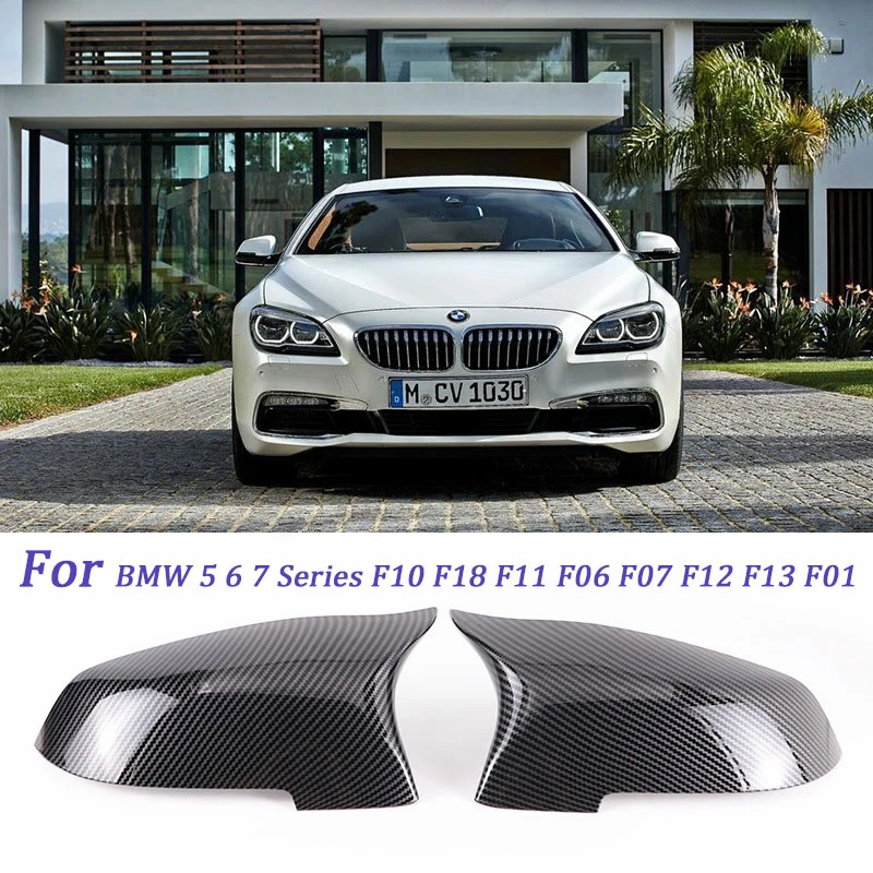 

Bright Car Glossy Black Replacement For BMW 5 6 7 Series Sedan F10 F11 F18 F06 F01 F02 F12 F13 LCL Rearview Mirror Cover Caps