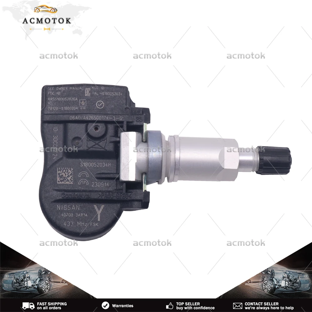 Система контроля давления в шинах 40700-3AR1A, TPMS Датчик 433 МГц для 2016-2017 Nissan Sentra SR, SV Nissan Versa SL