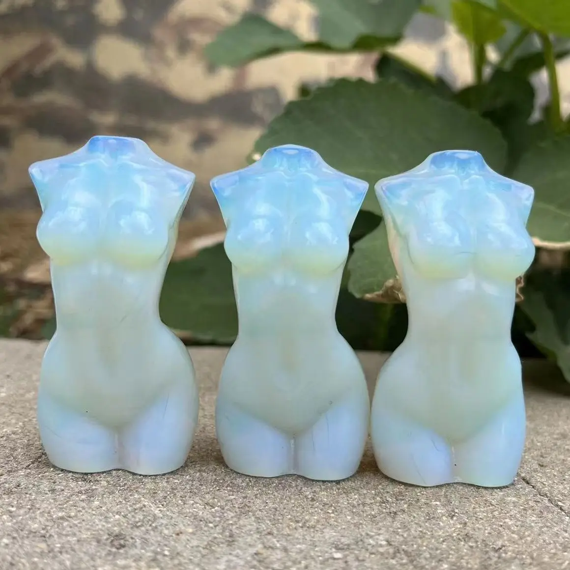 

1PC Natural Crystal Model Statue Handmade Opal Female Body Carved Crafts Figurine Home Ornament Gift