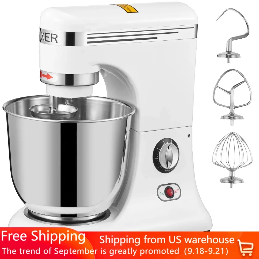 

600W Stand Mixer 11-Speed Tilt-Head Dough Mixer 7.4 Qt Bowl 3 Attachments Kitchen Blender Machine Electric Portable Appliances