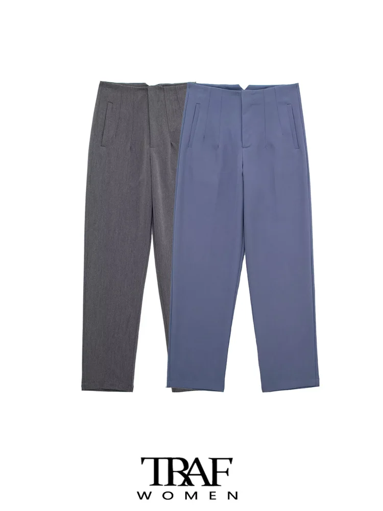 

Брюки женские с завышенной талией, на молнии, с карманами