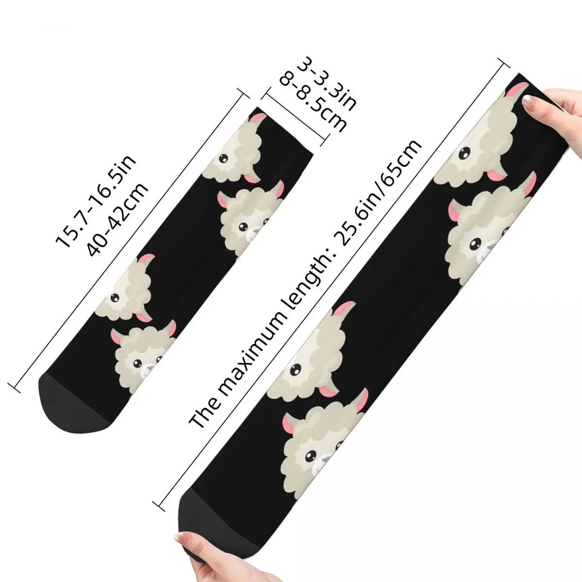 Носки мужские с принтом альпака милые сумасшедшие носки в стиле хип-хоп уличный