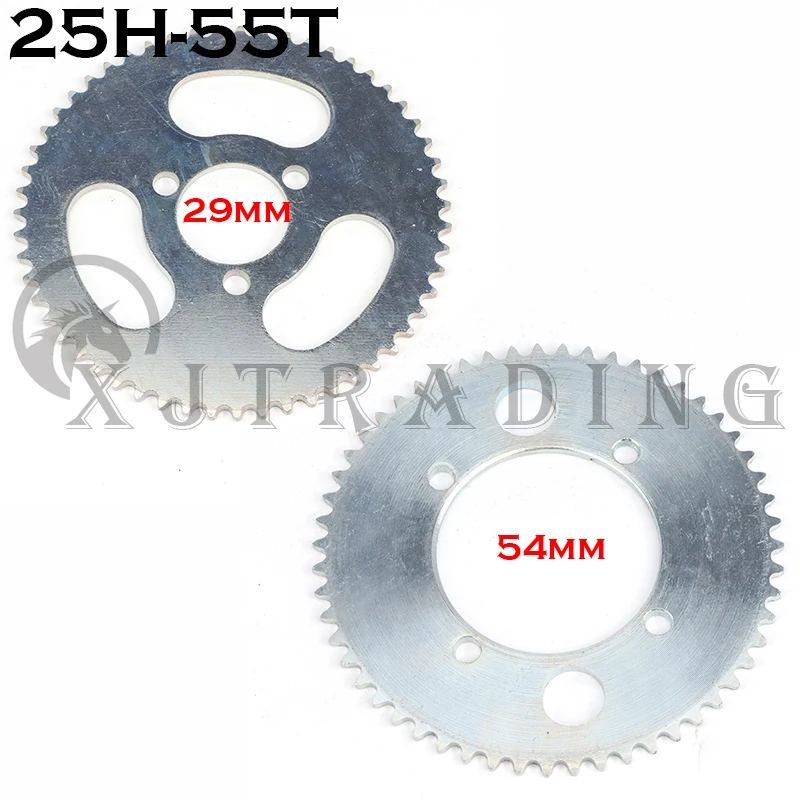 

25H 55T Tooth 29/54mm Rear Chain Sprocket For Electric Scooter Mini Motorcycle Pocket Bike ATV Quad