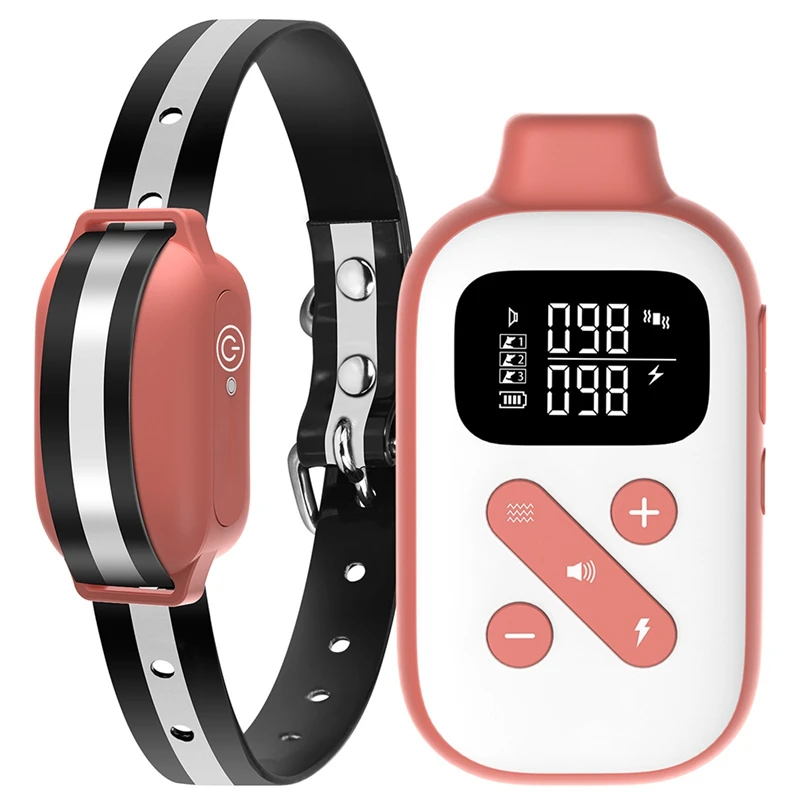 

1Set Electronic Bark Stopper Collar Pet Dog Bark Stopper Rechargeable Anti Bark Dog Collar Pink With Remote Dog Trainer