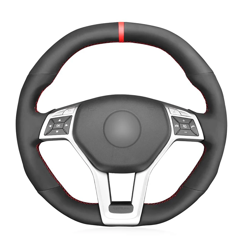 

Car Steering Wheel Cover For Mercedes Benz AMG C63 W204 AMG CLA 45 C117 CLS 63 AMG C218 CLS 63 AMG S-Model C218 Carbon Suede