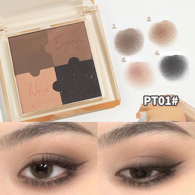 

Пазл, Четырехцветные шоколадные тени для век, Палетка матовых земных оттенков, розово-Красные Тени для век, Палетка для макияжа глаз, пигмен...