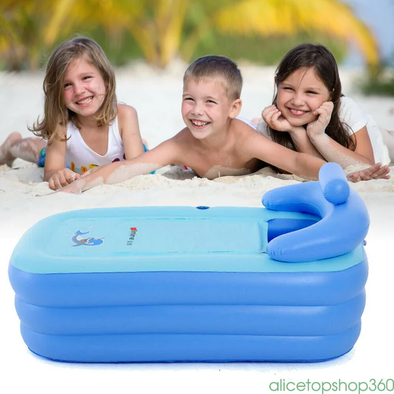 

Портативная синяя надувная ванна для душа, большая толстая складная детская Ванна для улицы, для детей и взрослых, спа-бассейн для дома