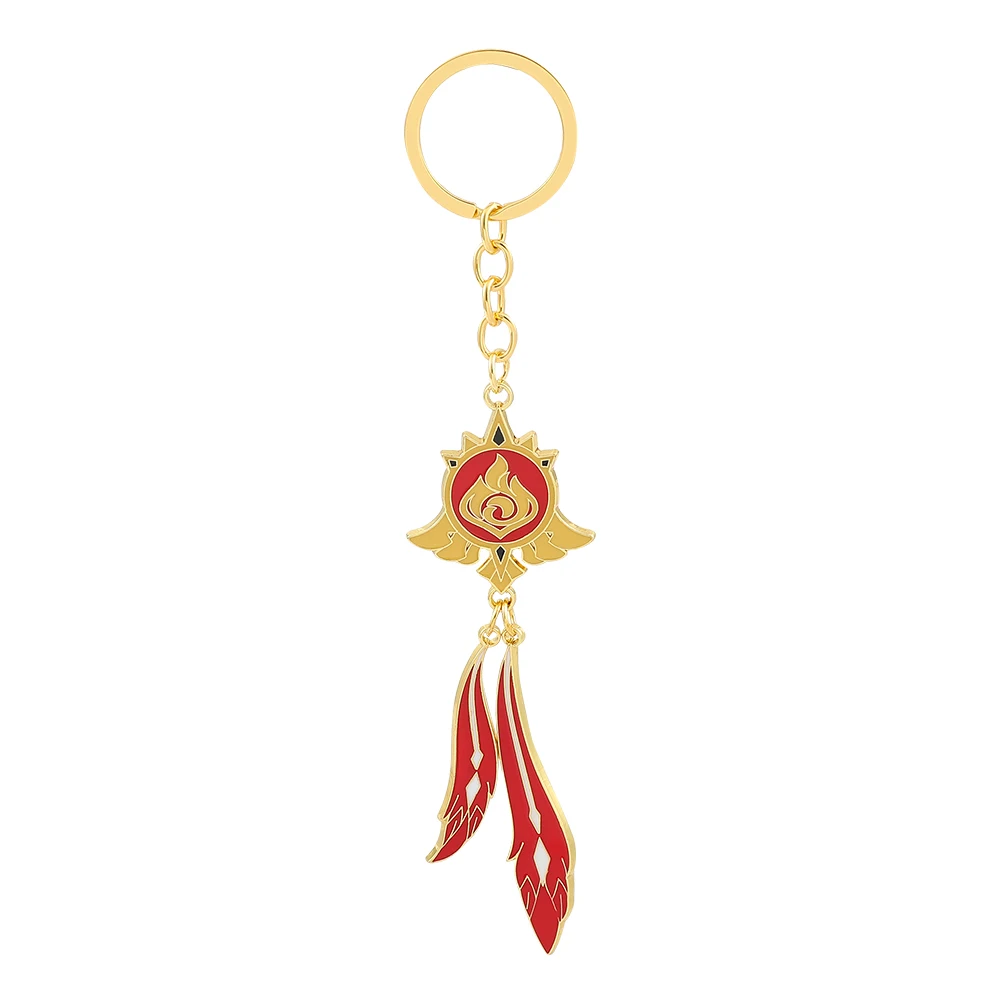 

Game Genshin Impact Key Chain Anime Barbatos Venti Cosplay Badge Metal Enamel Keyring Costume Props Jewelry Gift Accessories